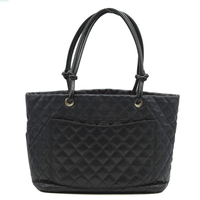 $2250 Chanel Tote Bag Cambon Line Black Lamb Skin 2870059