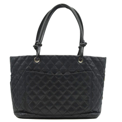 $2250 Chanel Tote Bag Cambon Line Black Lamb Skin 2870059