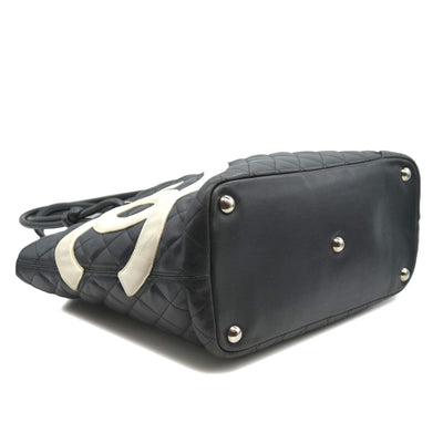 $2250 Chanel Tote Bag Cambon Line Black Lamb Skin 2870059