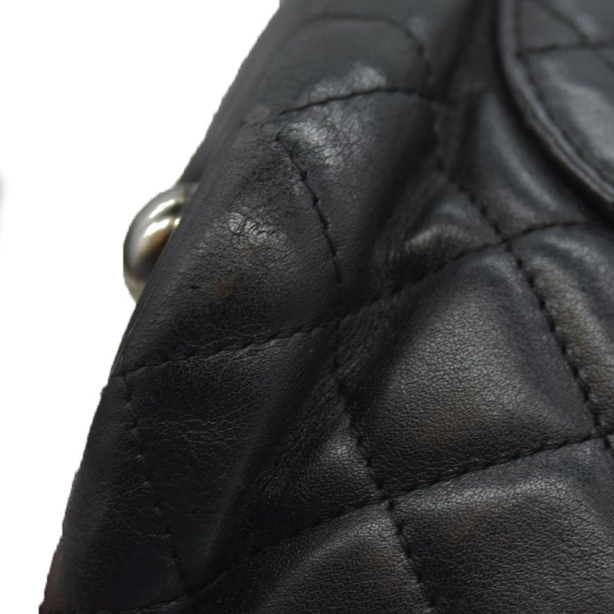 $2250 Chanel Tote Bag Cambon Line Black Lamb Skin 2870059