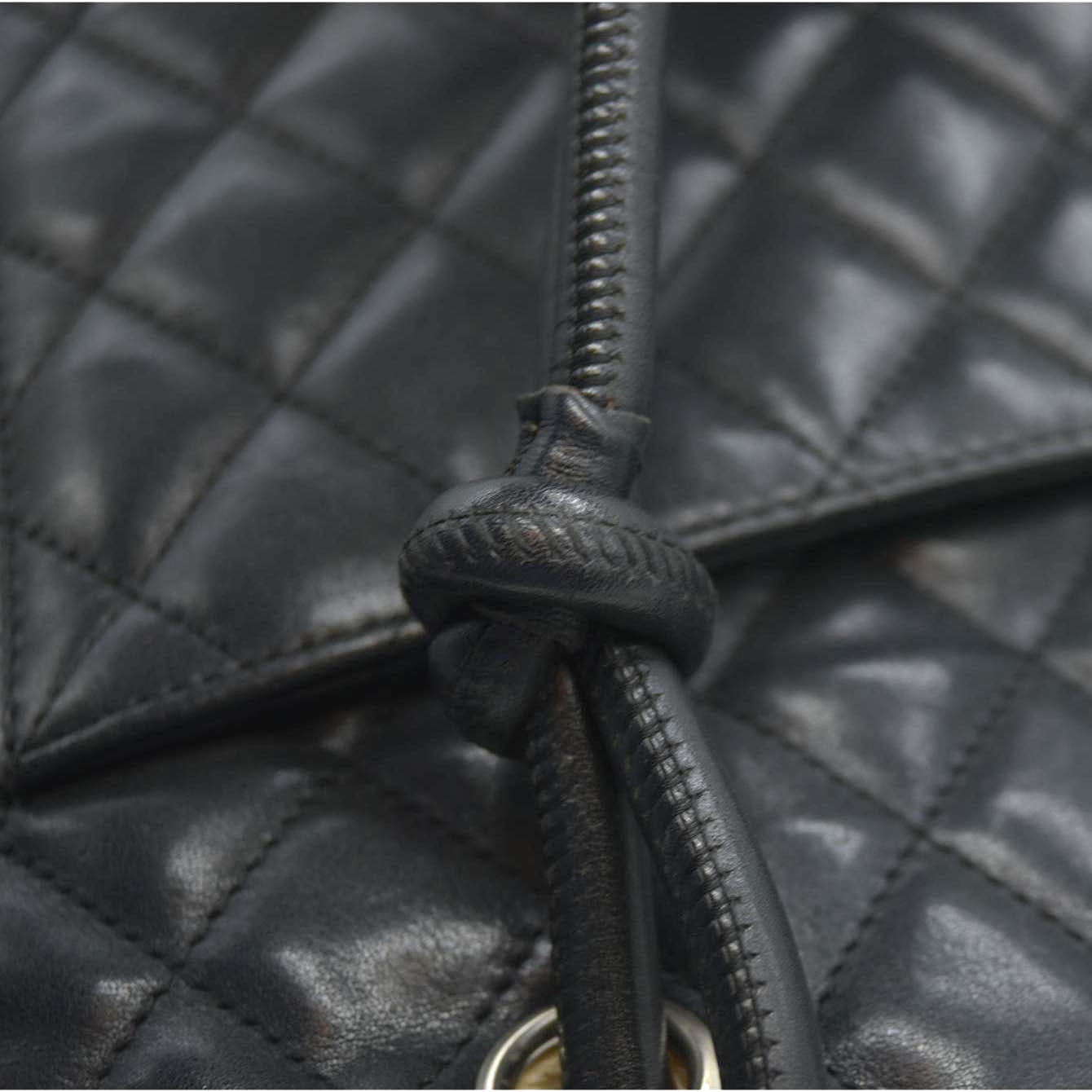 $2250 Chanel Tote Bag Cambon Line Black Lamb Skin 2870059