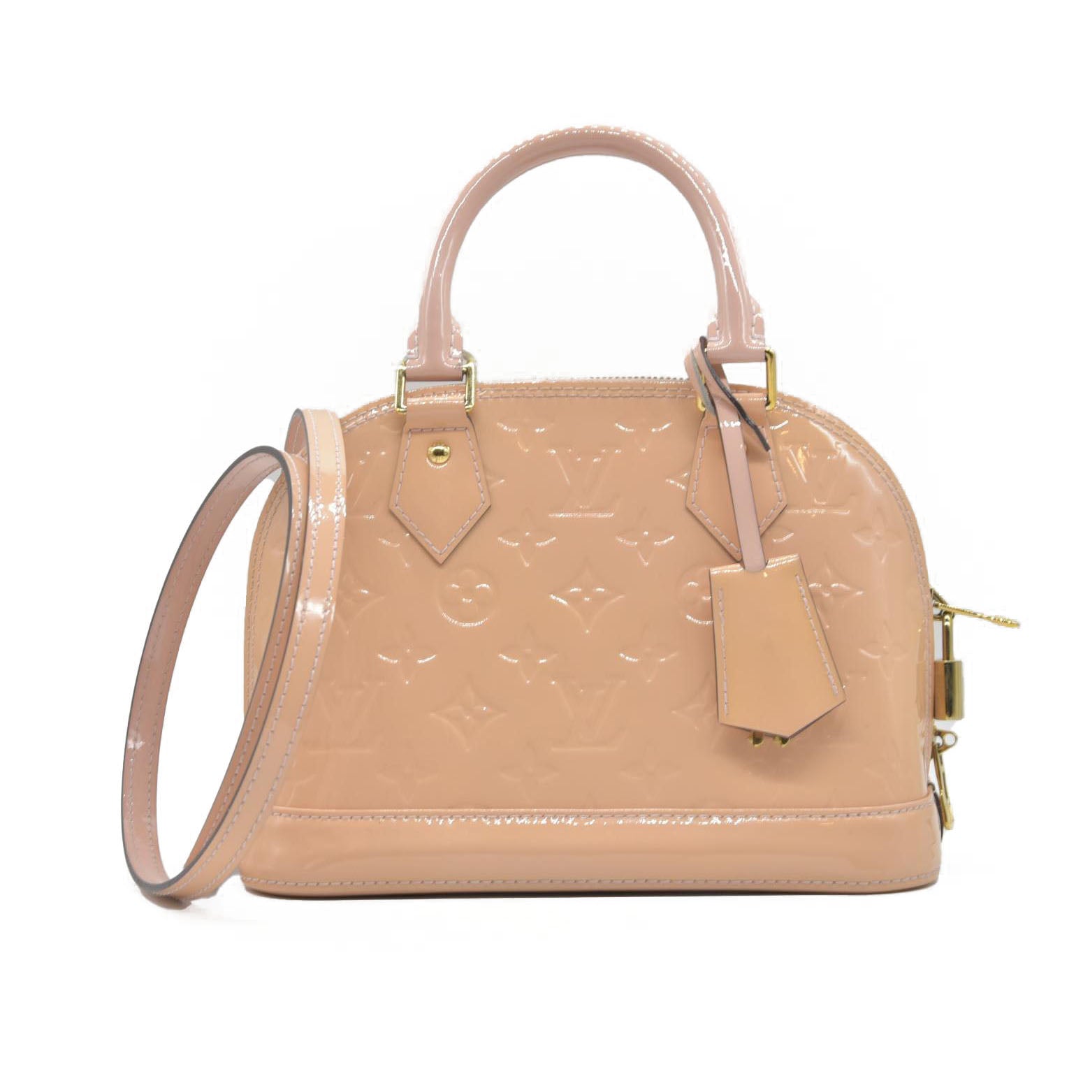 $2230 Louis Vuitton Vernis Alma BB Rose Angelique CONSIGNMENT