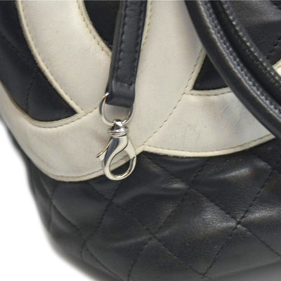 $2250 Chanel Tote Bag Cambon Line Black Lamb Skin 2870059