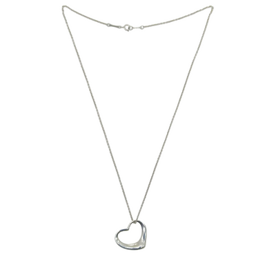 $750 Tiffany & Co Elsa Peretti Open Heart 26 mm XL Vintage Sterling Silver Necklace
