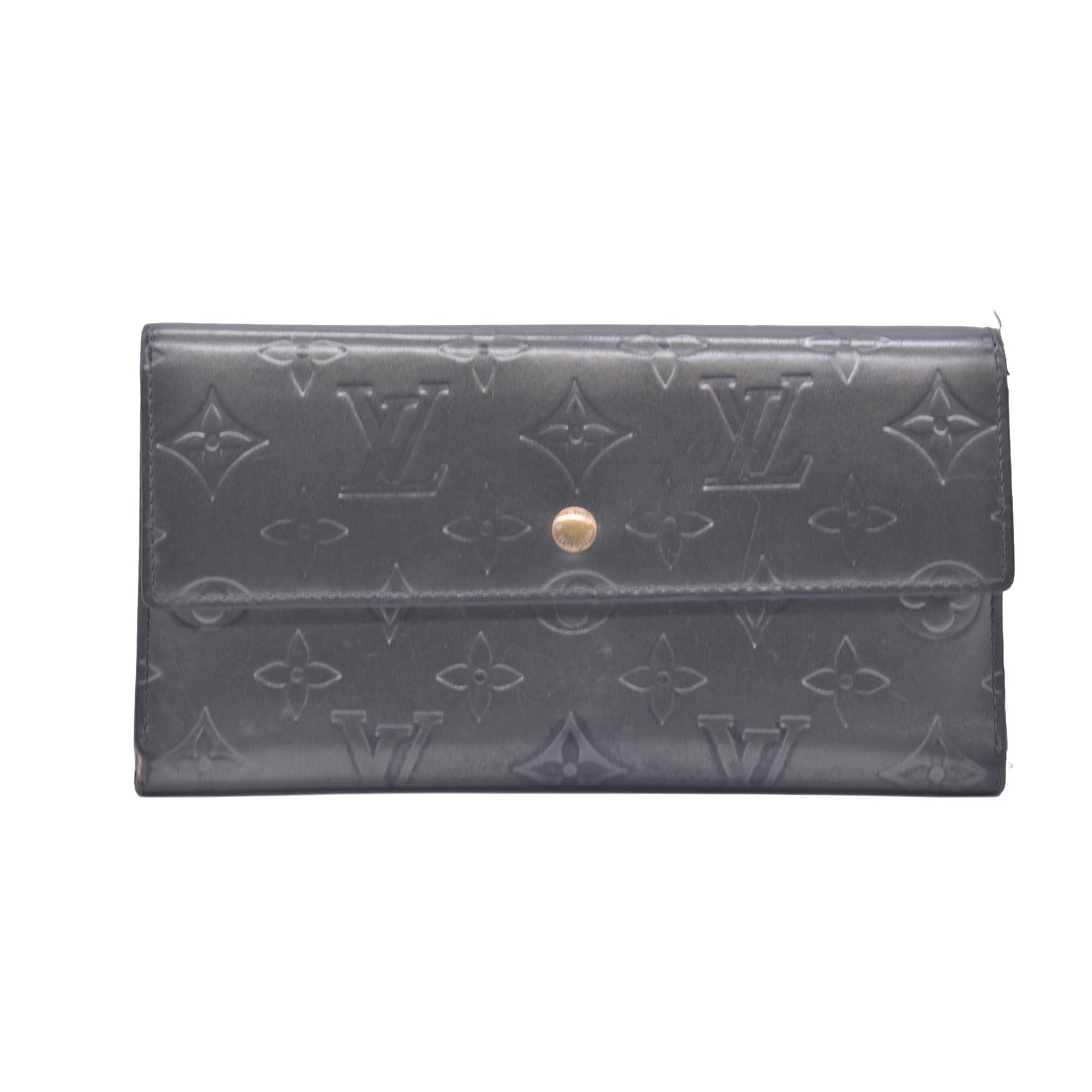 2005 Louis Vuitton Mat Monogram Porte Tresor International Grey TH0055 CONSIGNMENT 10020952