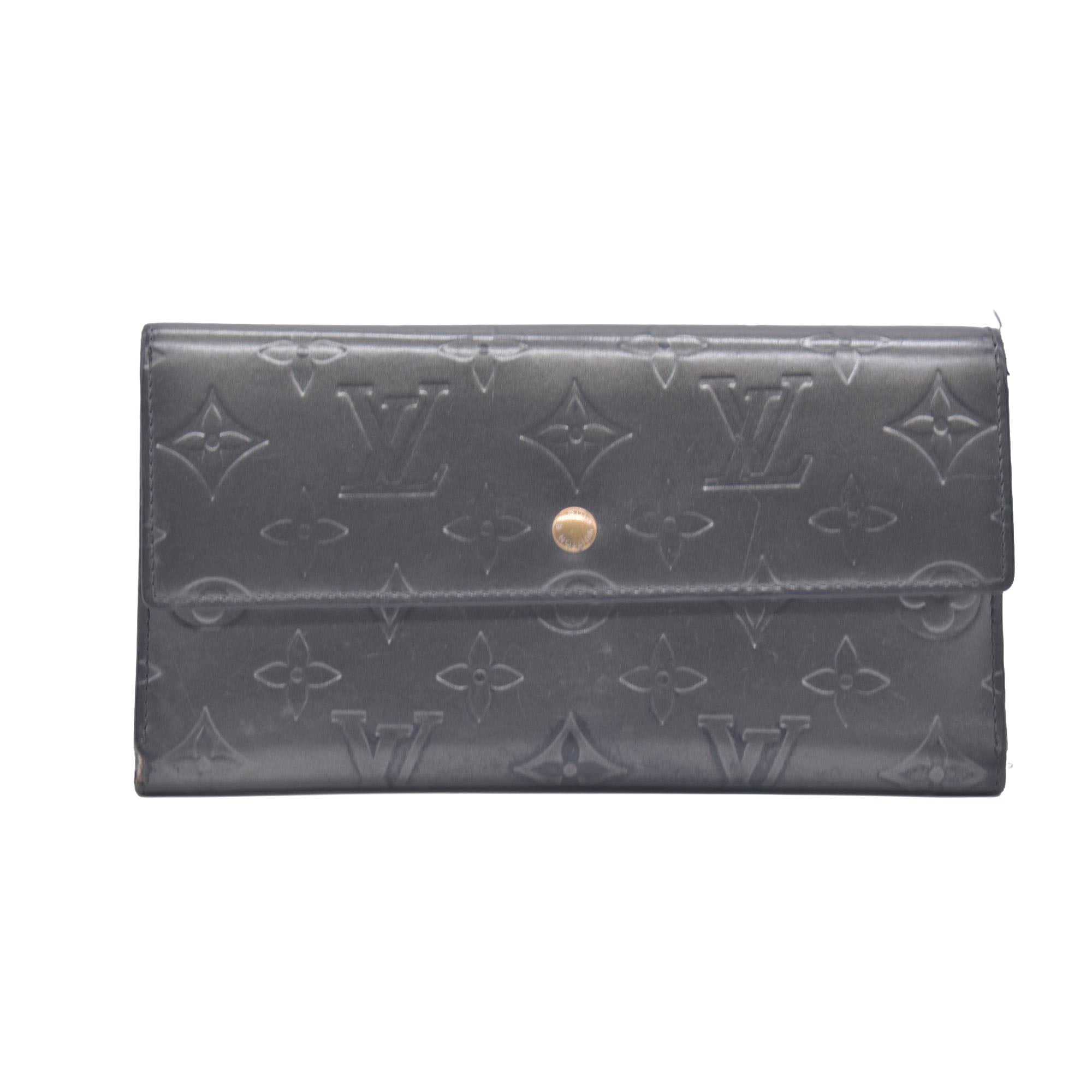 2005 Louis Vuitton Mat Monogram Porte Tresor International Grey TH0055 CONSIGNMENT 10020952