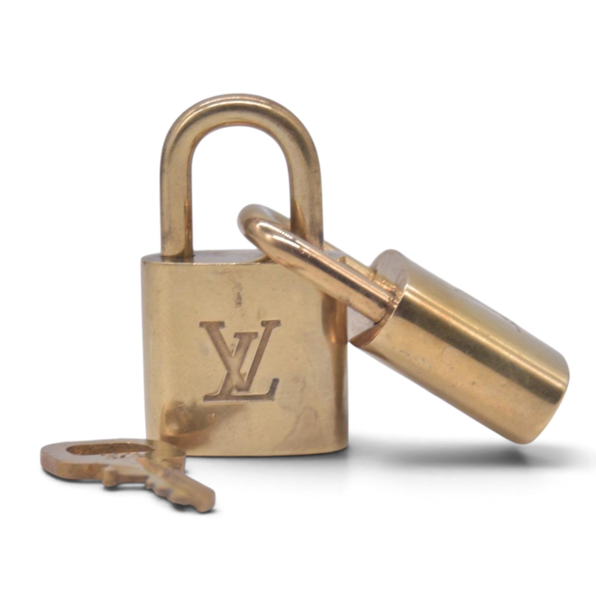 LOUIS VUITTON Brass Padlock and Key Set #310 CONSIGNMENT 10021644