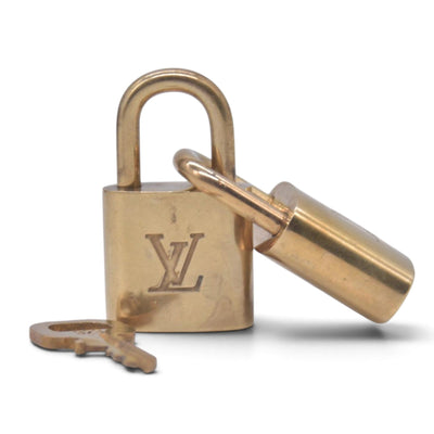 LOUIS VUITTON Brass Padlock and Key Set #310 CONSIGNMENT 10021644