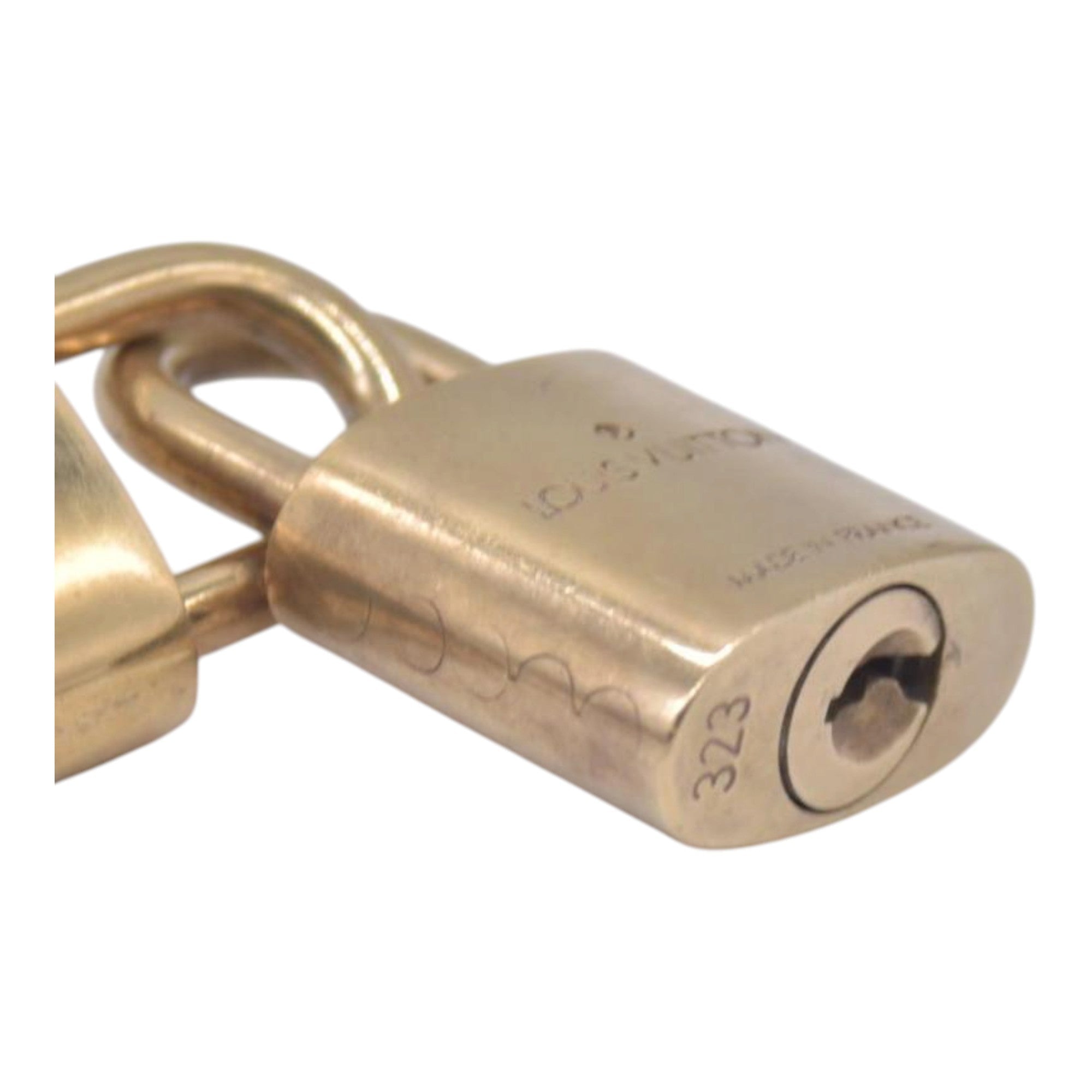 LOUIS VUITTON Brass Padlock and Key Set #310 CONSIGNMENT 10021644