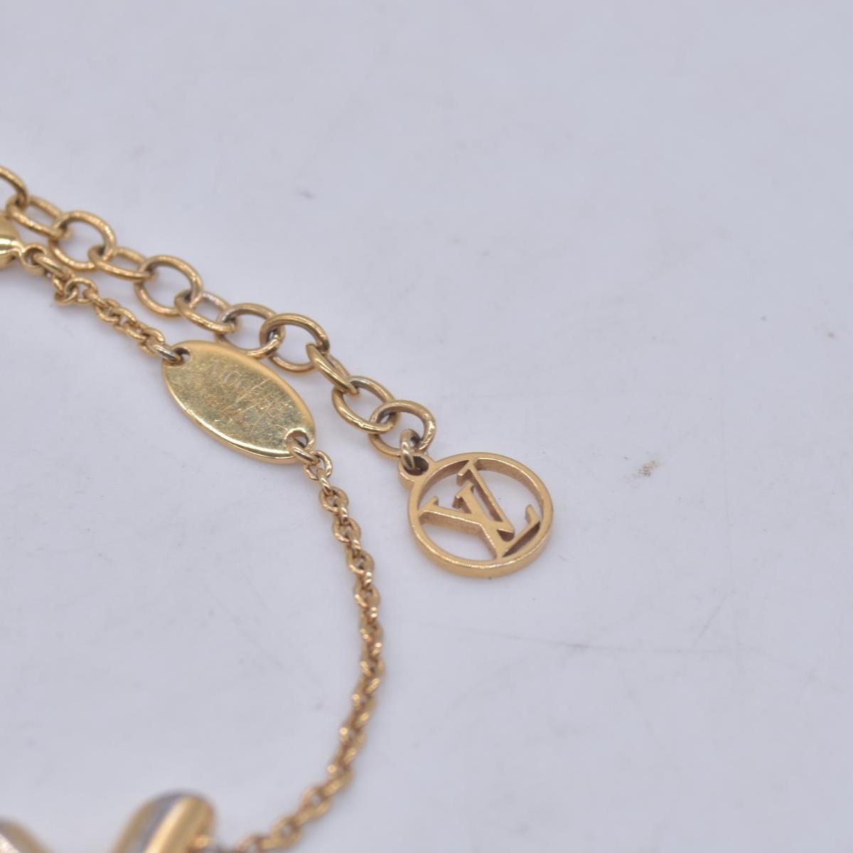 $390 LOUIS VUITTON Gold Essential V Chain Bracelet CONSIGNMENT 10021647