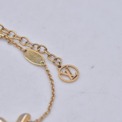 $390 LOUIS VUITTON Gold Essential V Chain Bracelet CONSIGNMENT 10021647