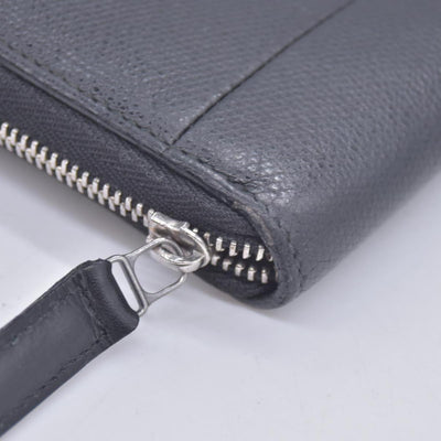 $600 Tiffany and co Large Zip Wallet in Black Leather CONSIGNMENT
