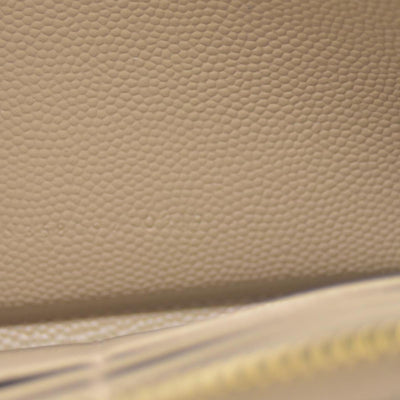 Saint Laurent Cassandre Matelassé Zip Around Wallet Beige CONSIGNMENT