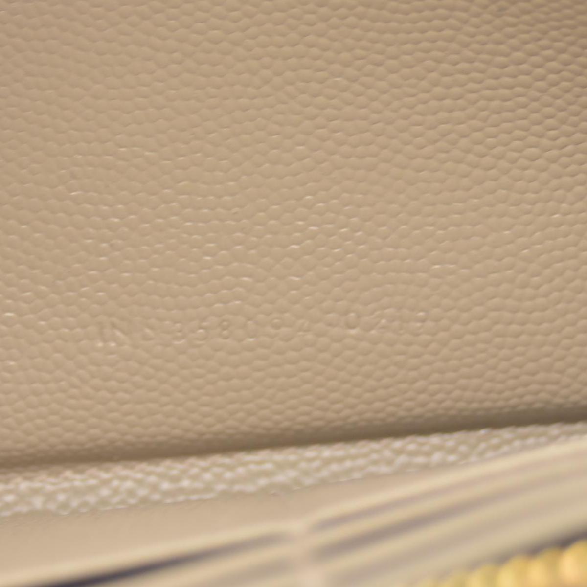 Saint Laurent Cassandre Matelassé Zip Around Wallet Beige CONSIGNMENT