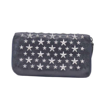 Jimmy Choo Star Zip Around Wallet Black CONSIGNMENT 10020937