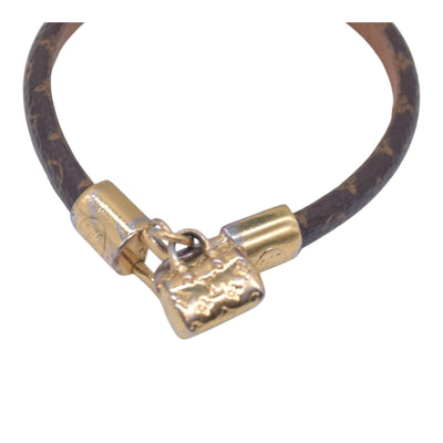 $380 LOUIS VUITTON Monogram Keepall Speedy Charm Bracelet Gold CONSIGNMENT 10021646