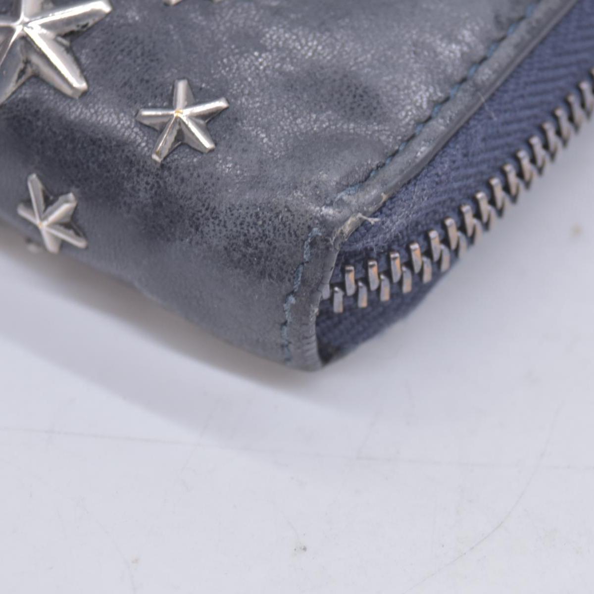 Jimmy Choo Star Zip Around Wallet Black CONSIGNMENT 10020937
