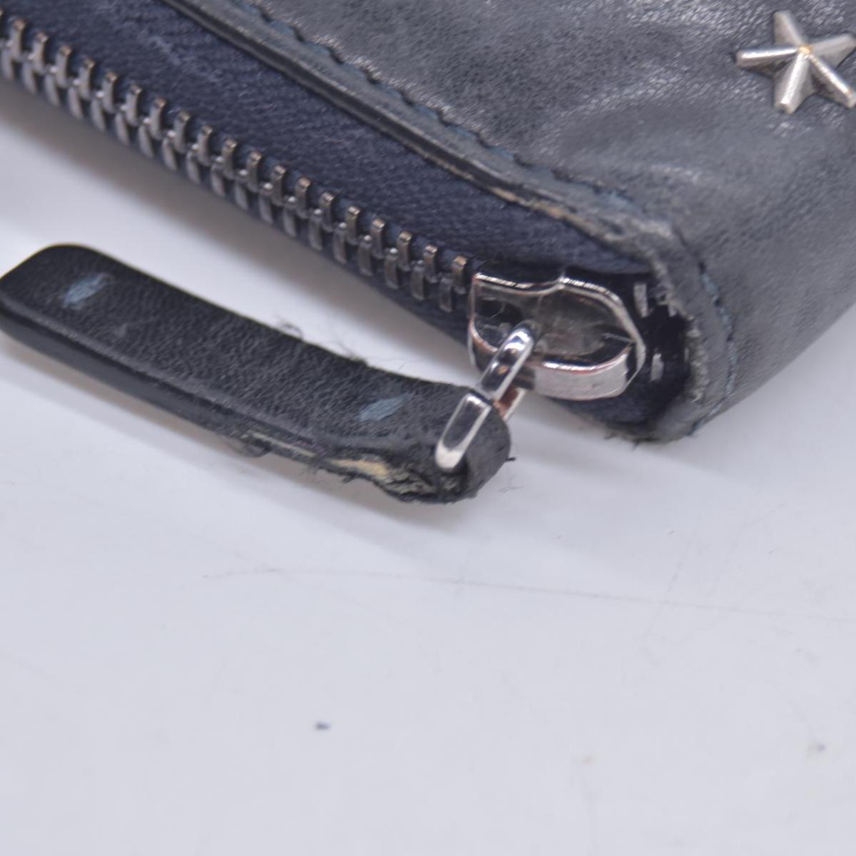 Jimmy Choo Star Zip Around Wallet Black CONSIGNMENT 10020937