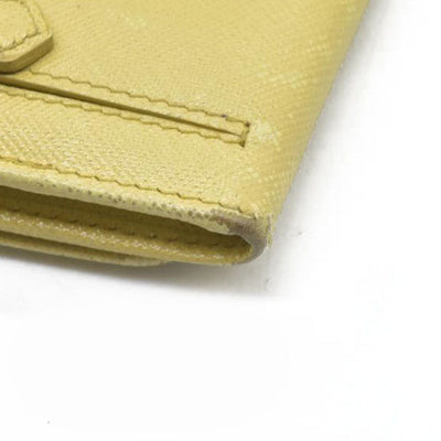 Prada Saffiano Metal Leather Continental Wallet Yellow