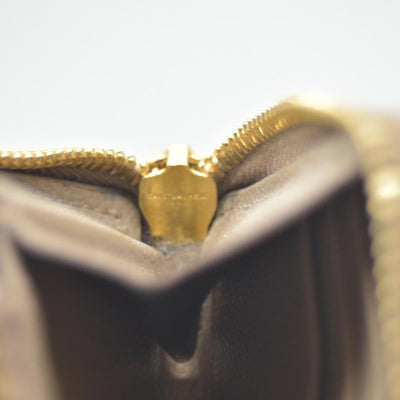 Saint Laurent Cassandre Matelassé Zip Around Wallet Beige CONSIGNMENT