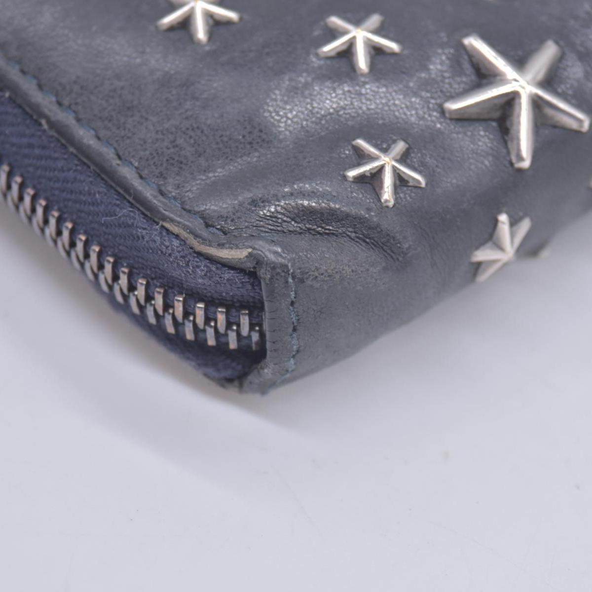Jimmy Choo Star Zip Around Wallet Black CONSIGNMENT 10020937