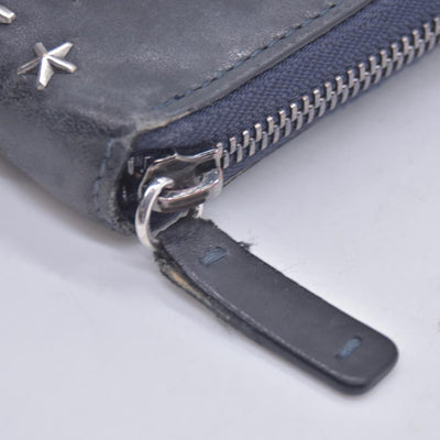 Jimmy Choo Star Zip Around Wallet Black CONSIGNMENT 10020937