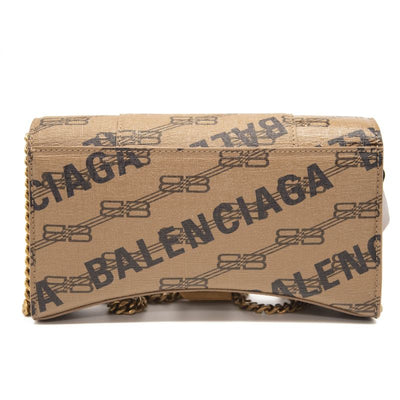 Balenciaga Hourglass License Logo Coated Canvas Wallet on a Chain