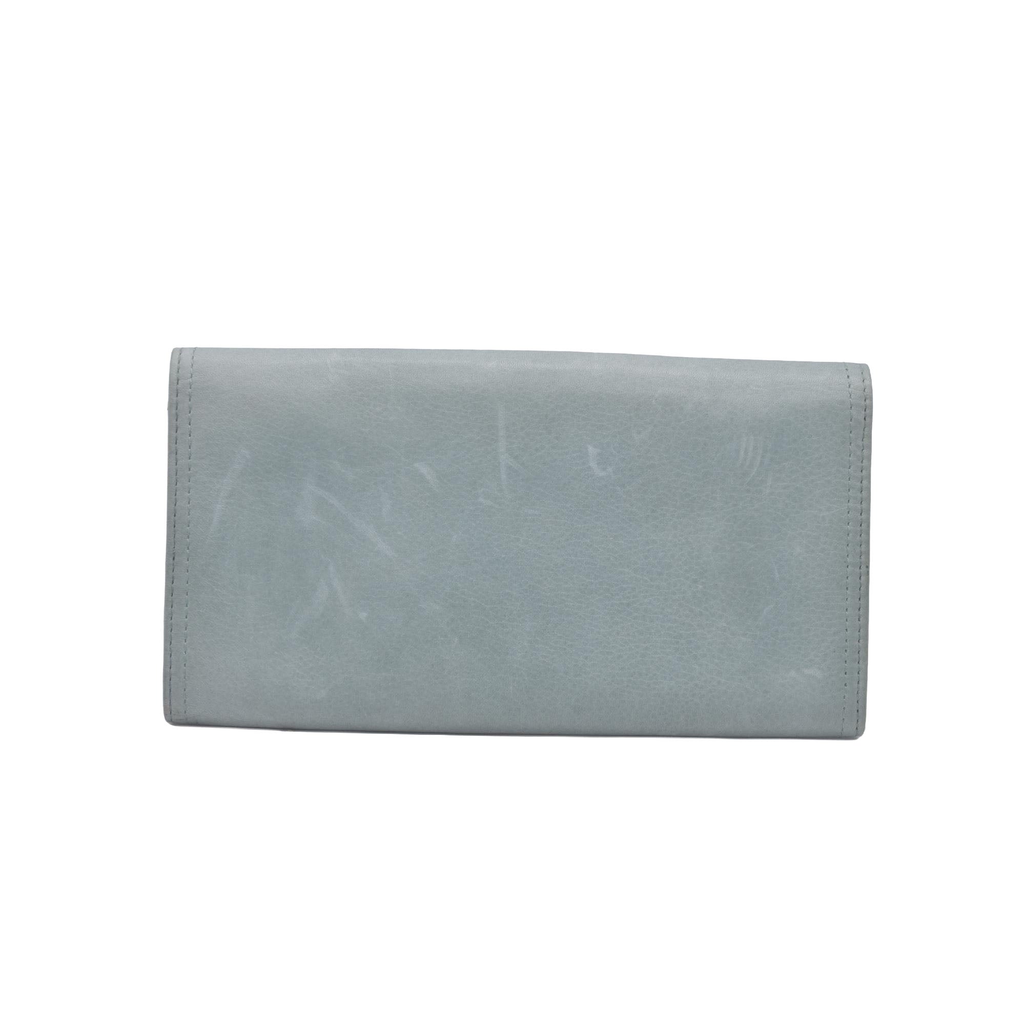 $295 2005 Chloe Bifold Teal Leather Wallet CONSIGNMENT 10020939