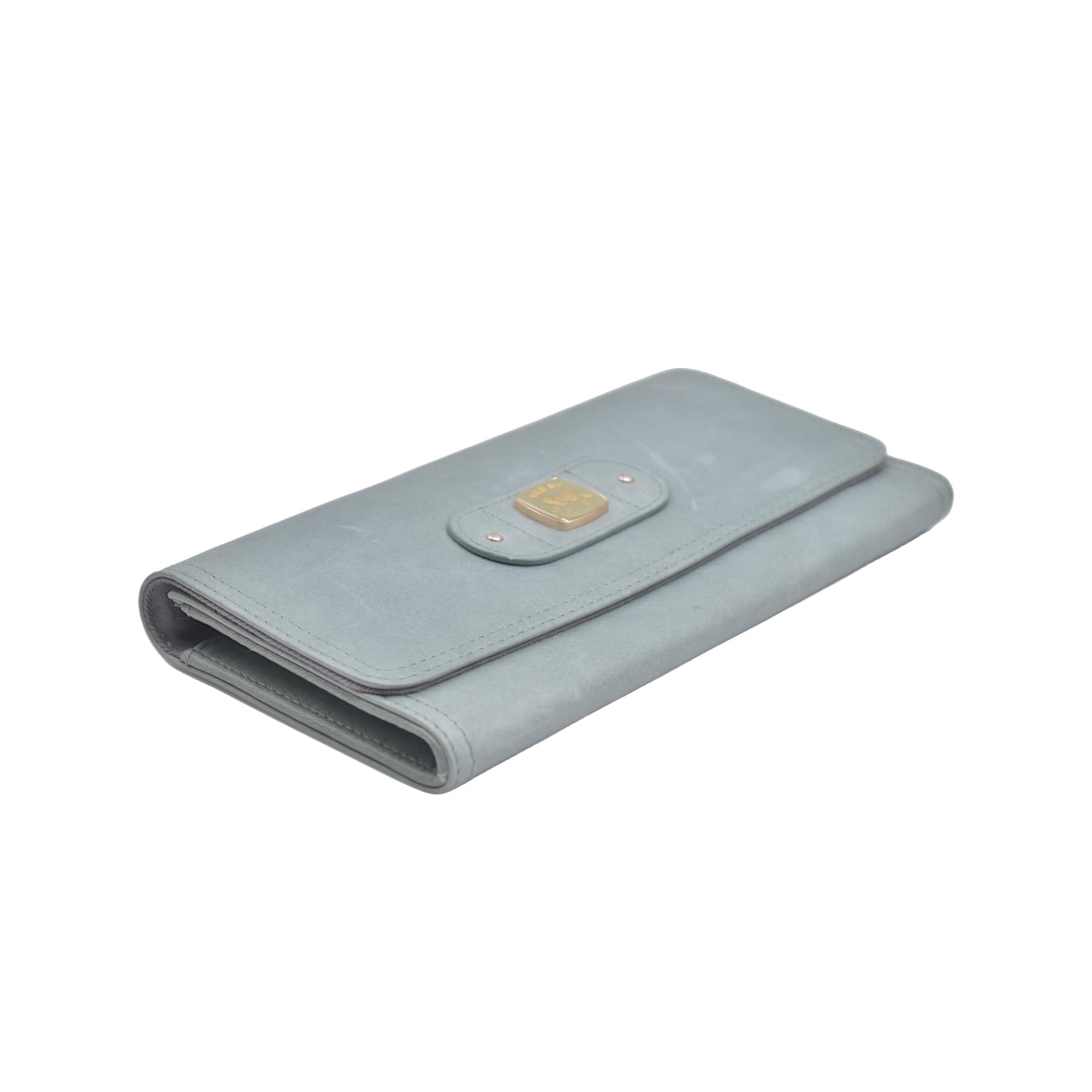 $295 2005 Chloe Bifold Teal Leather Wallet CONSIGNMENT 10020939