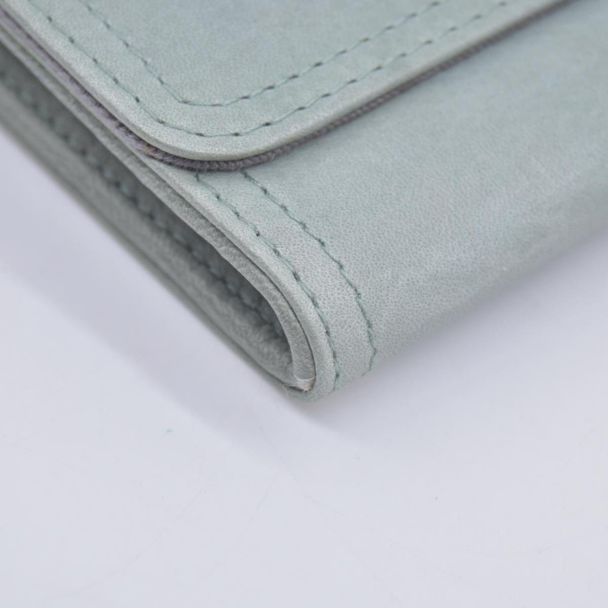$295 2005 Chloe Bifold Teal Leather Wallet CONSIGNMENT 10020939