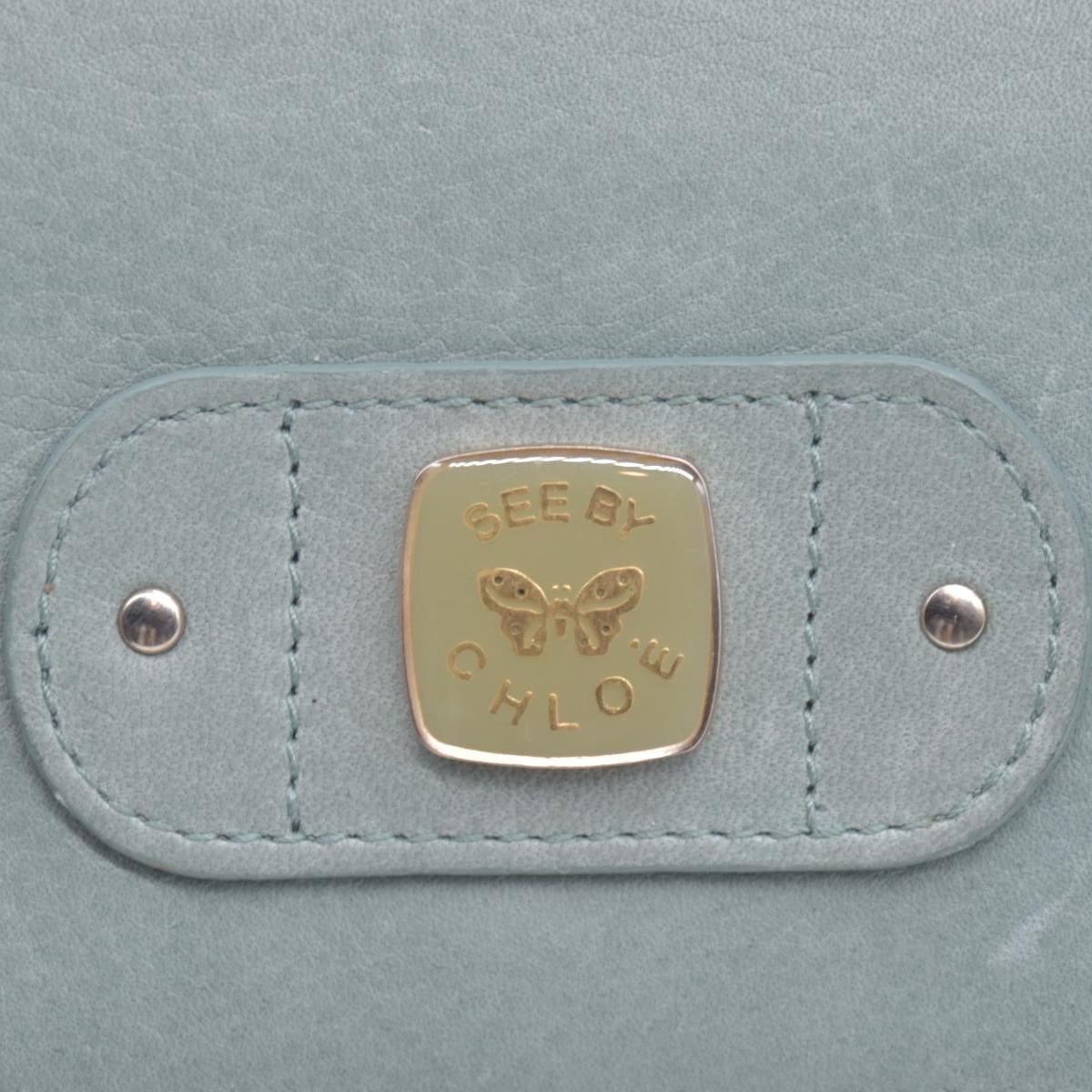 $295 2005 Chloe Bifold Teal Leather Wallet CONSIGNMENT 10020939