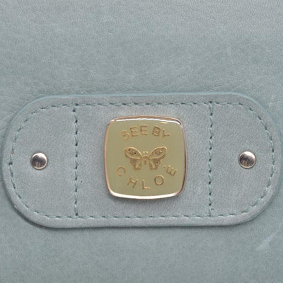 $295 2005 Chloe Bifold Teal Leather Wallet CONSIGNMENT 10020939