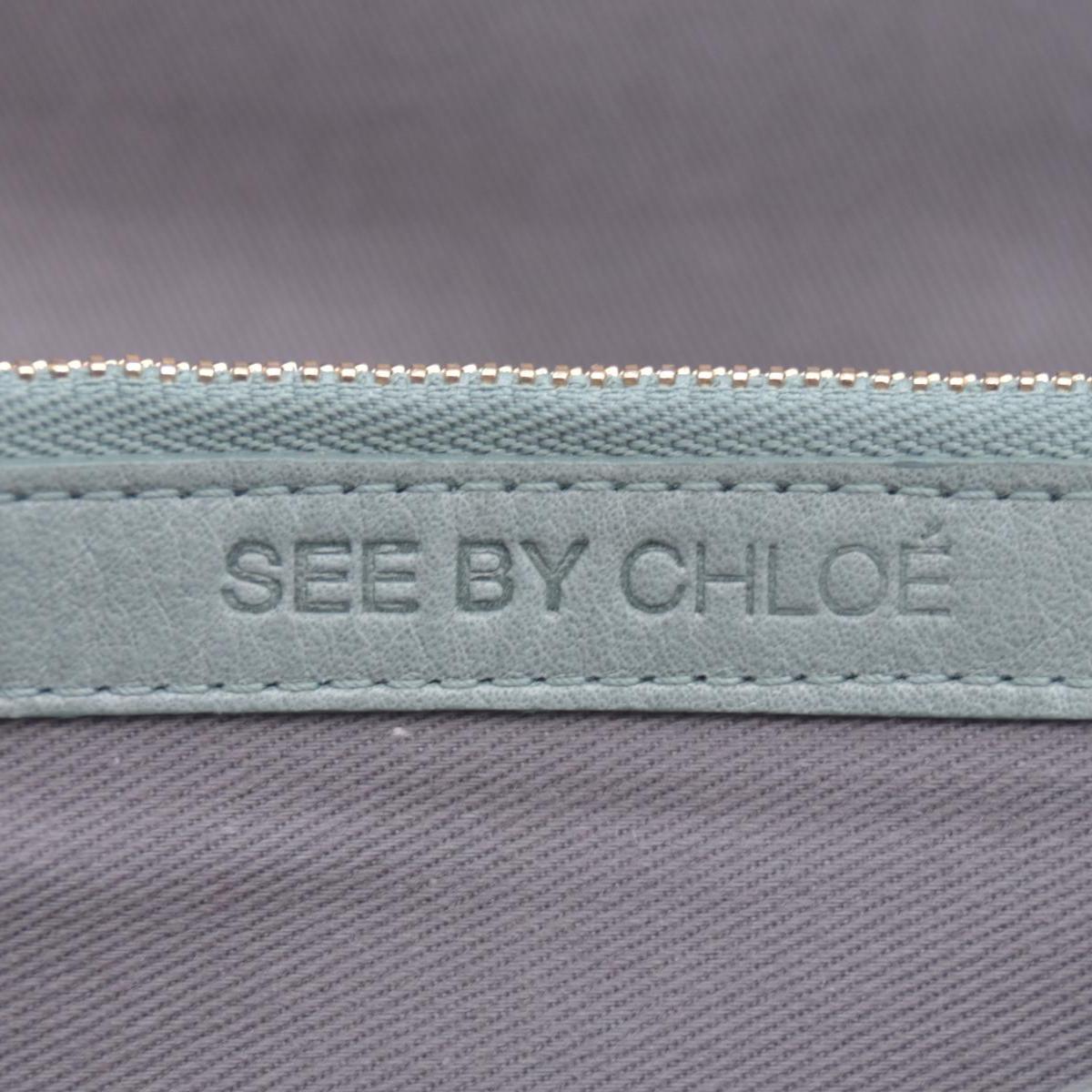 $295 2005 Chloe Bifold Teal Leather Wallet CONSIGNMENT 10020939