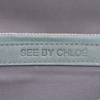 $295 2005 Chloe Bifold Teal Leather Wallet CONSIGNMENT 10020939