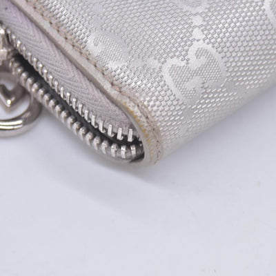 $770 2005 GUCCI GG Monogram Canvas GG Monogram Zip Around Wallet Wallet Metallic Grey CONSIGNMENT 10020940