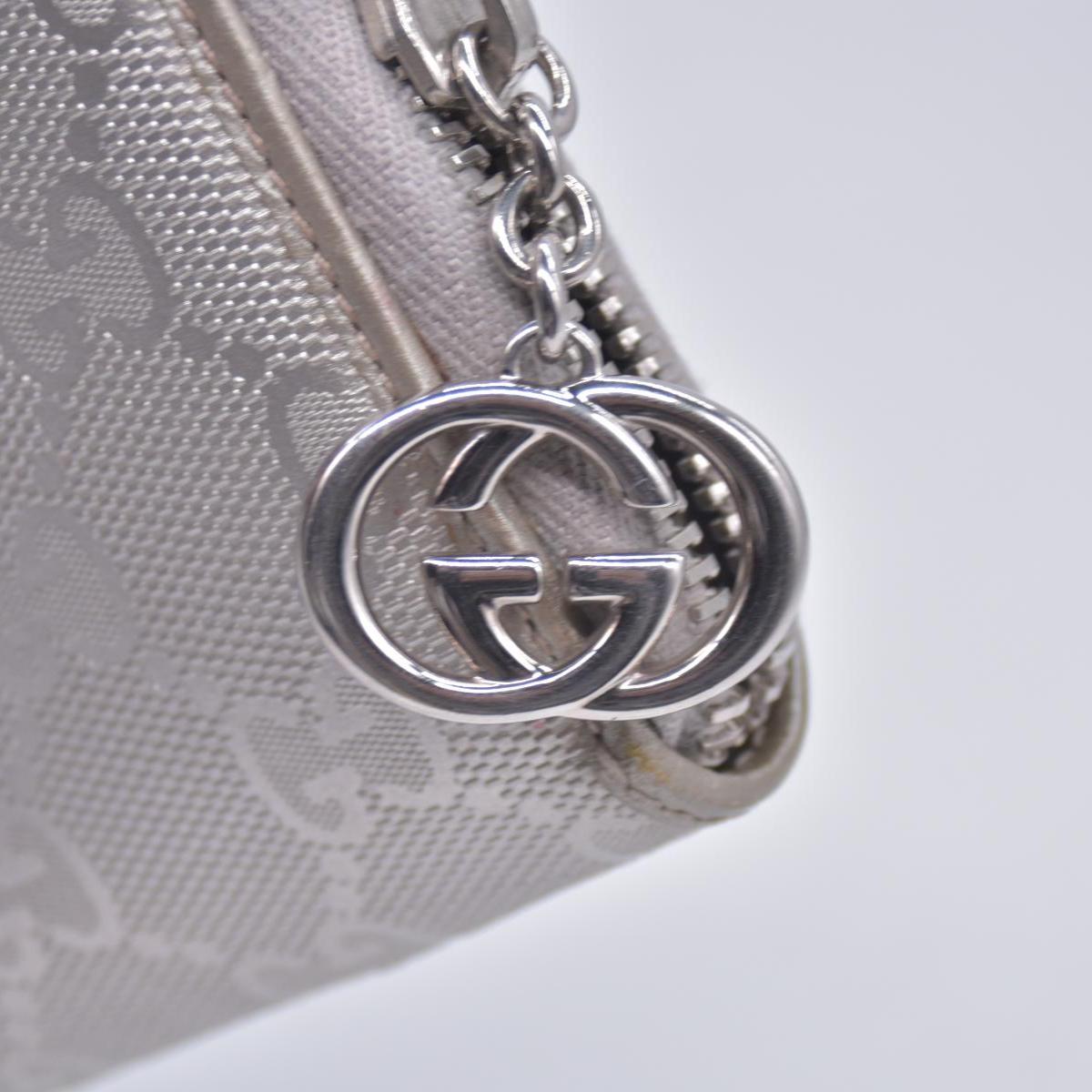 $770 2005 GUCCI GG Monogram Canvas GG Monogram Zip Around Wallet Wallet Metallic Grey CONSIGNMENT 10020940