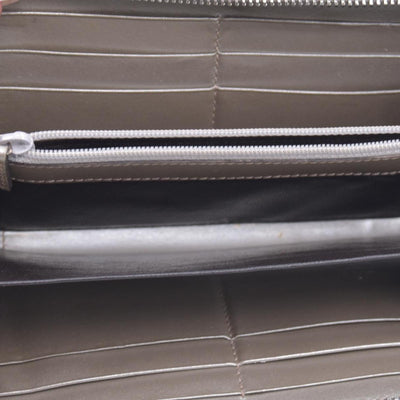 $770 2005 GUCCI GG Monogram Canvas GG Monogram Zip Around Wallet Wallet Metallic Grey CONSIGNMENT 10020940