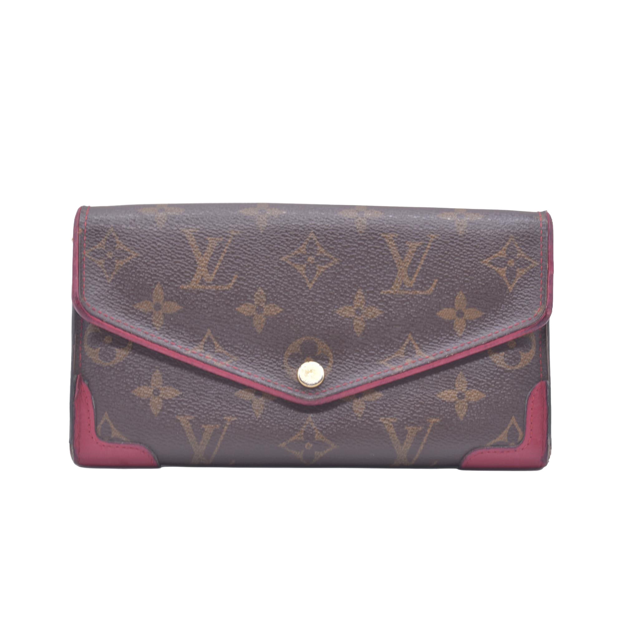 $825 2015 Louis Vuitton Monogram Sarah Retiro Wallet Cherry MI4185 CONSIGNMENT
