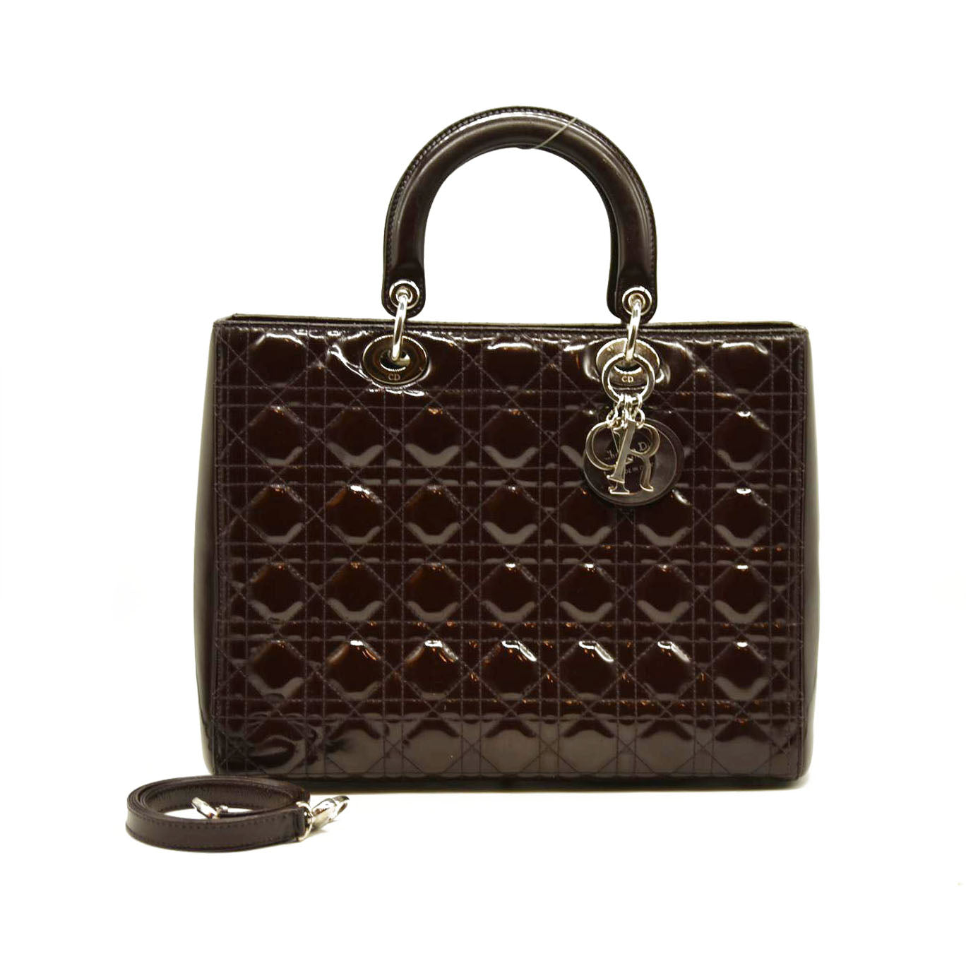 Christian Dior  Leather Cannage Large Lady Dior Burgundy