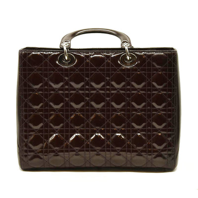 Christian Dior  Leather Cannage Large Lady Dior Burgundy