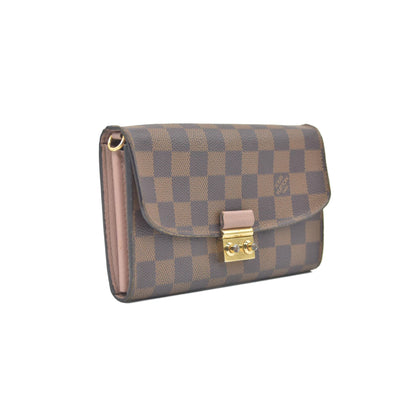 $1300 Louis Vuitton Damier Ebene Croisette Wallet on Chain