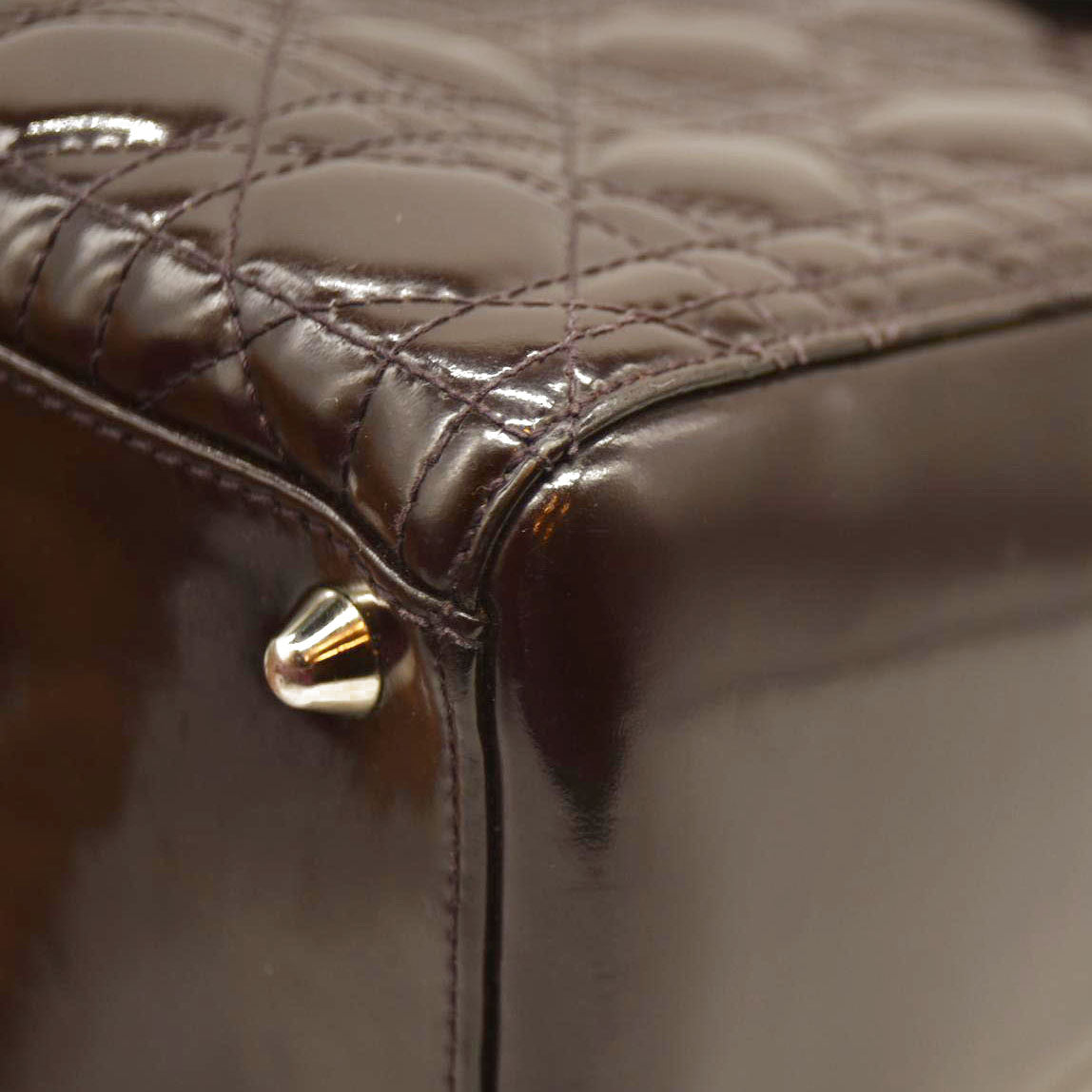 Christian Dior  Leather Cannage Large Lady Dior Burgundy