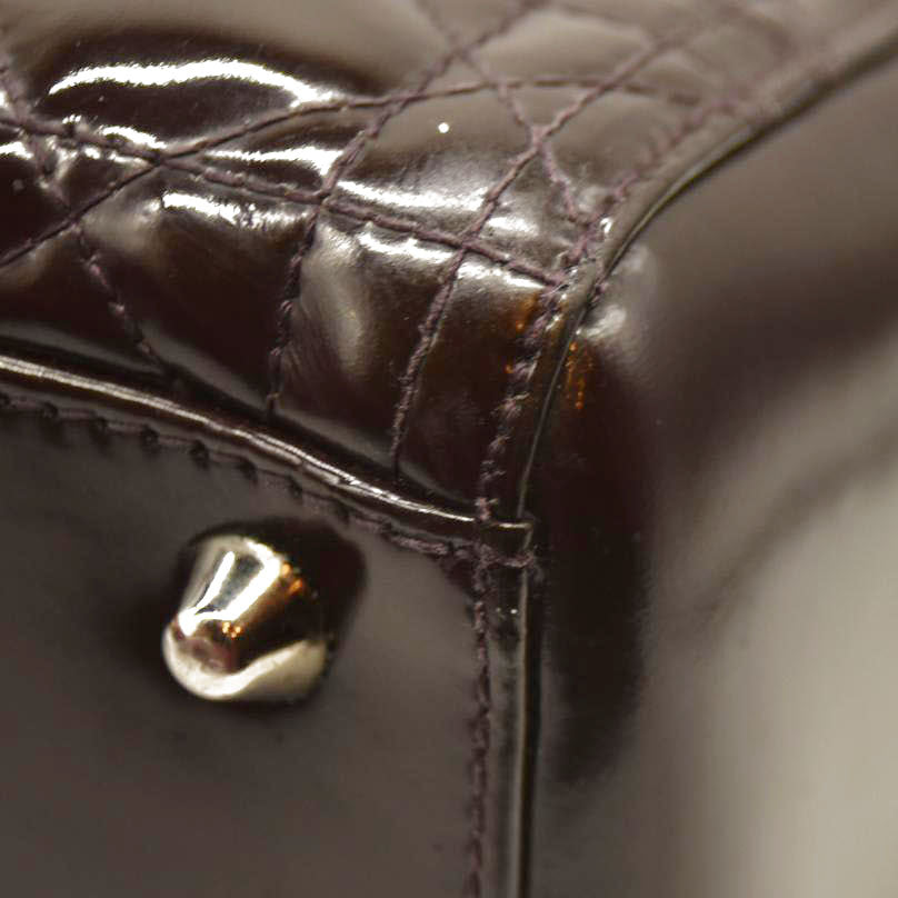 Christian Dior  Leather Cannage Large Lady Dior Burgundy