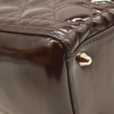 Christian Dior  Leather Cannage Large Lady Dior Burgundy