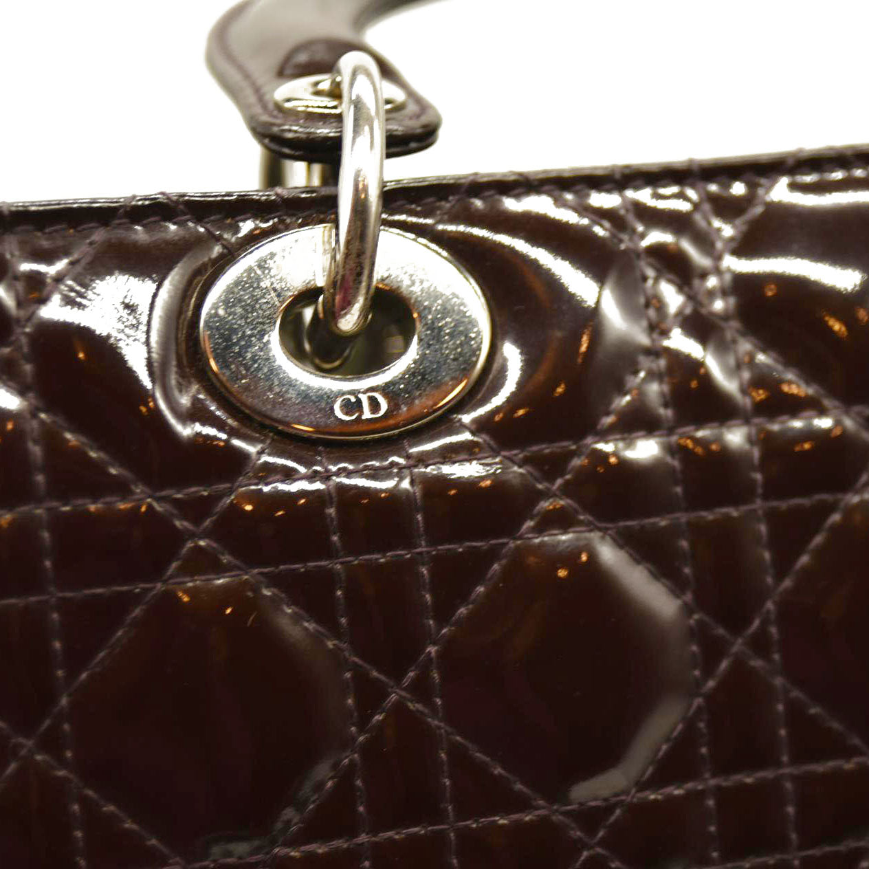 Christian Dior  Leather Cannage Large Lady Dior Burgundy