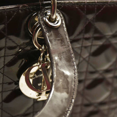 Christian Dior  Leather Cannage Large Lady Dior Burgundy