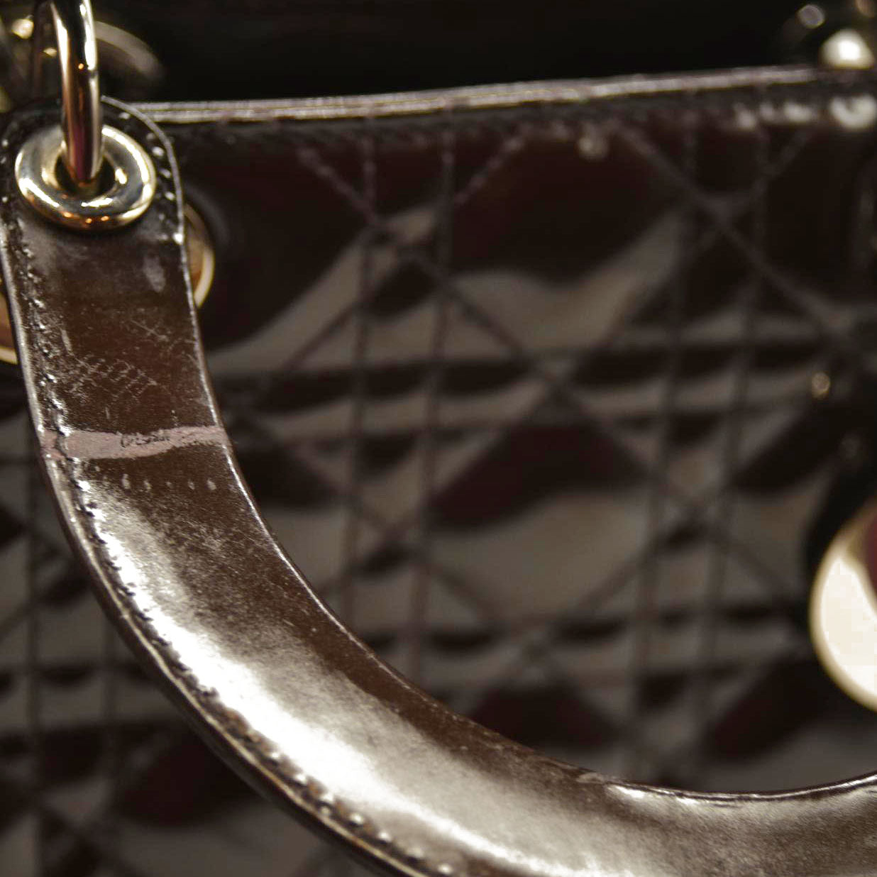 Christian Dior  Leather Cannage Large Lady Dior Burgundy