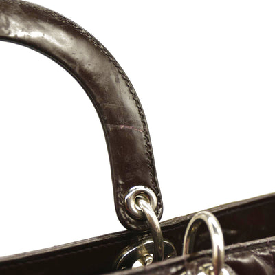 Christian Dior  Leather Cannage Large Lady Dior Burgundy