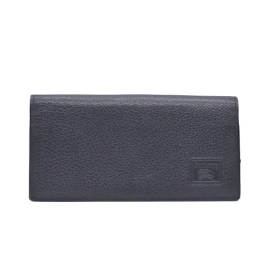 Burberry Unisex Nova Black Leather Bifold Credit Card Long Wallet CONSIGNMENT