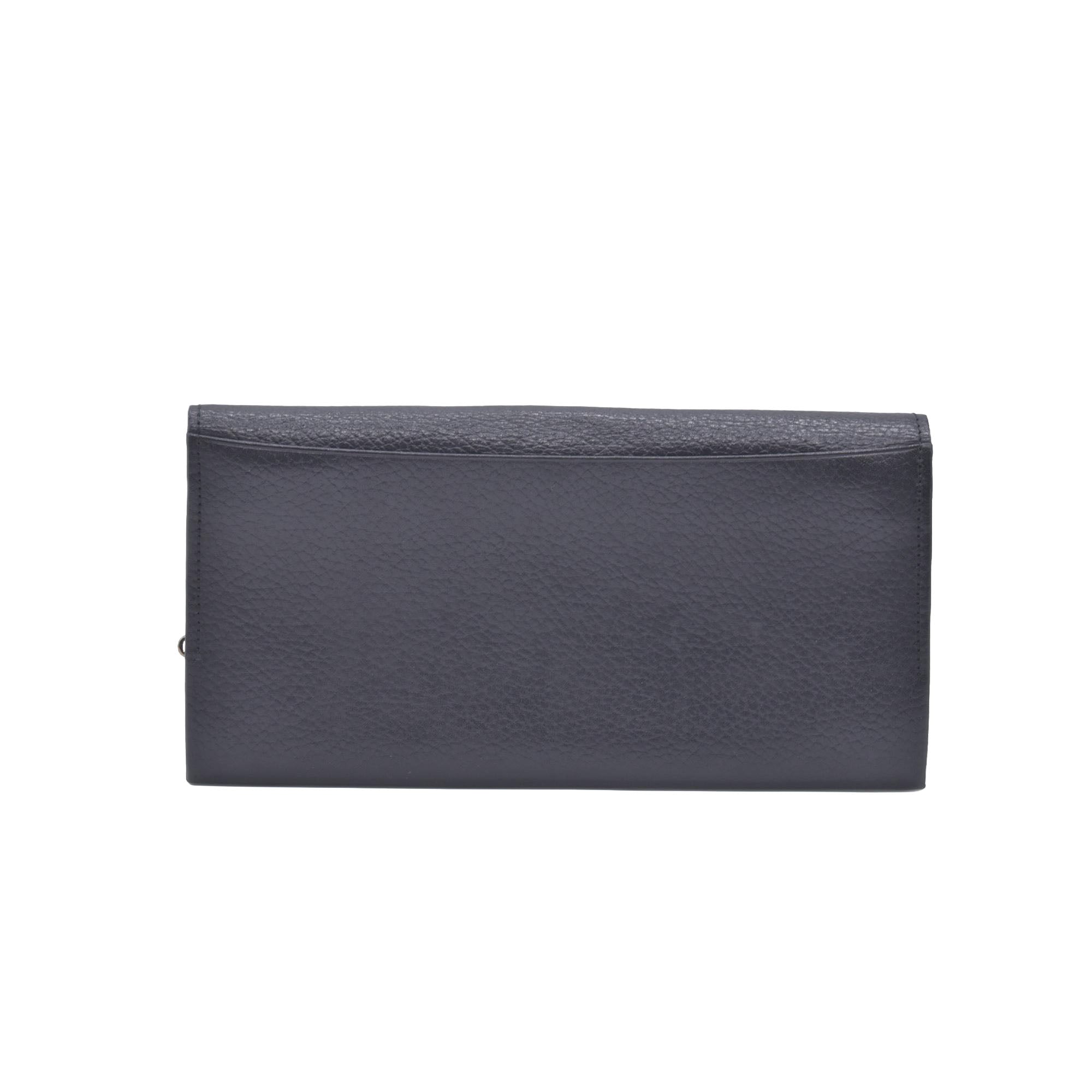 Burberry Unisex Nova Black Leather Bifold Credit Card Long Wallet CONSIGNMENT